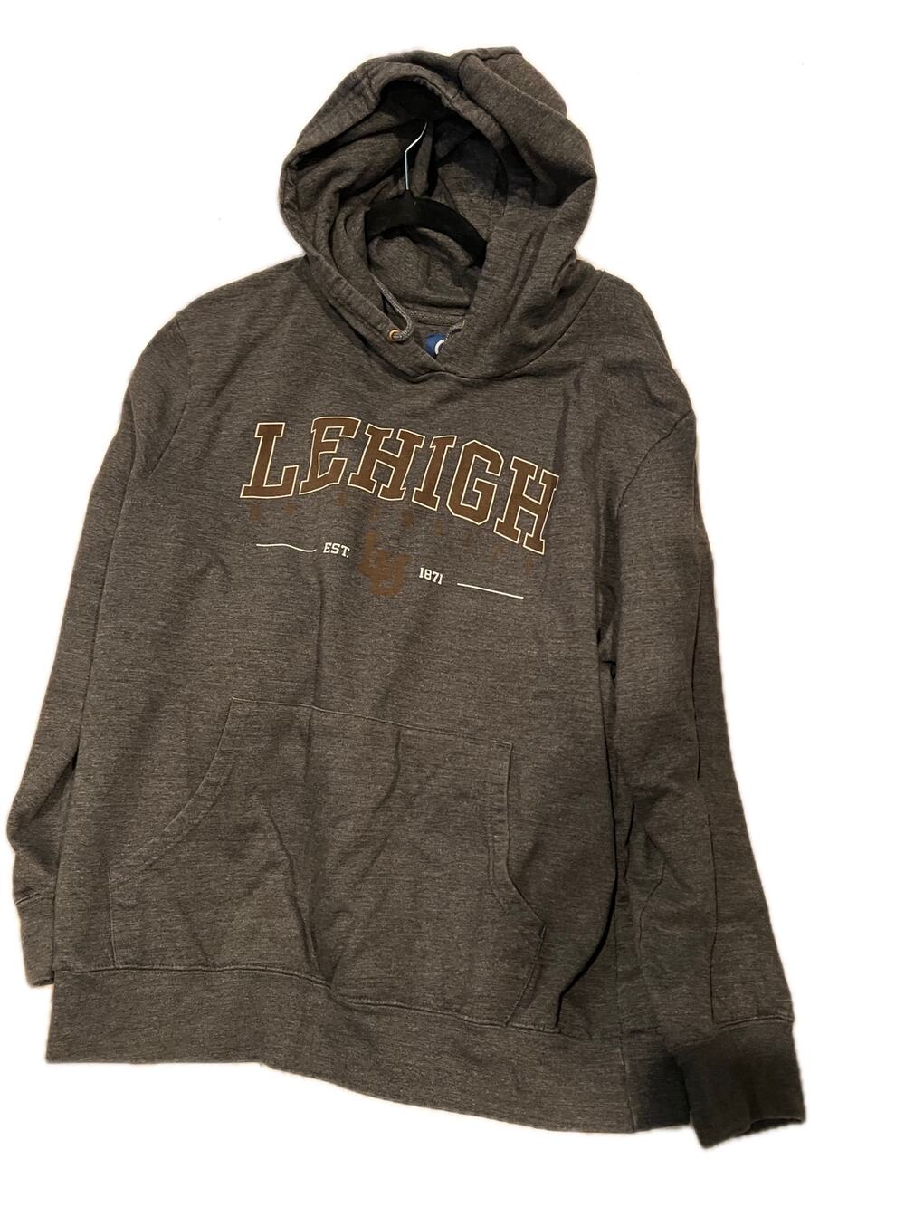 LeHigh University Blue 84 Gray Hoodie Mens 2XL